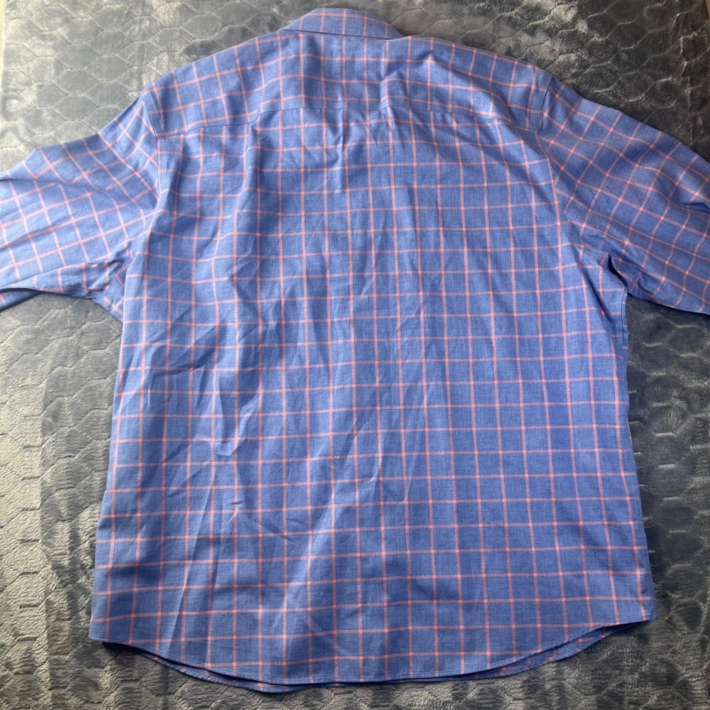 UNTUCKit Allen WF Button Down Shirt Mens XXL Blue Orange Plaid Wrinkle Free - Picture 8 of 8